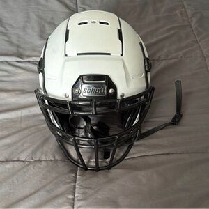 Schutt White and Black Football Helmet